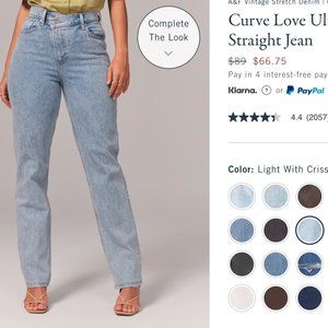 Abercrombie Curve Love 90s Ultra High Rise Crossover Waist Size 28
